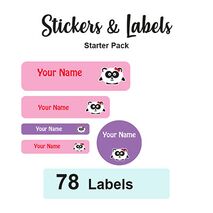 Starter Pack Labels Panda Girl - Pack of 78