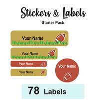 Starter Pack Labels Rugby - Pack of 78