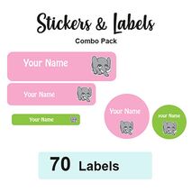 Sticker Combo Pack Labels Elephant Girl - Pack of 70