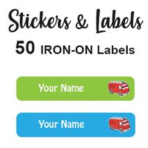 Iron-On Labels 50 pc - Fire Engine