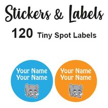 Tiny Spot Labels 120 pc - Elephant Boy