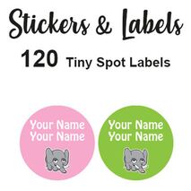 Tiny Spot Labels 120 pc - Elephant Girl
