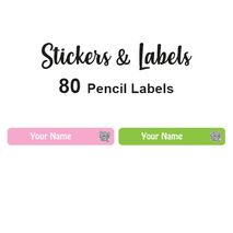Pencil Labels 80 pc Elephant Girl
