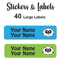 Large Labels 40pc Panda - perfect for books and bags