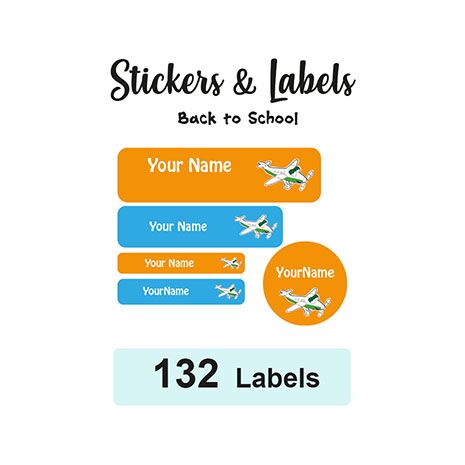Back to School Pack Labels Plane - Pack of 132