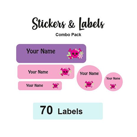 Sticker Combo Pack Labels Skull - Pack of 70
