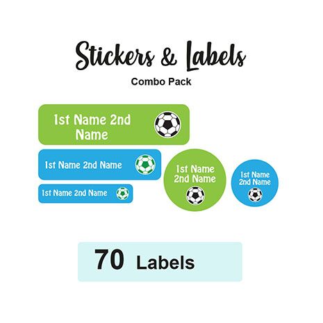 Sticker Combo Pack Labels Soccer - Pack of 70