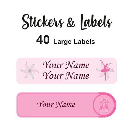 Large Labels 40pc ballet - perfect for books and bags