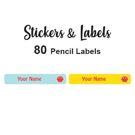 Pencil Labels 80 pc Jamie