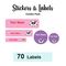 Sticker Combo Pack Labels Panda Girl - Pack of 70