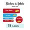 Starter Pack Labels Sport Car- Pack of 78