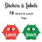 Snack / Lunch monster Label for Lunch Box