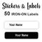 Iron-On Labels 50 pc - Black & White