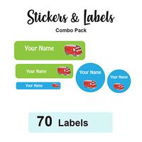 Sticker Combo Pack Labels Fire Engine - Pack of 70