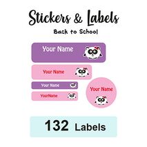 Back to School Pack Labels Panda Girl - Pack of 132