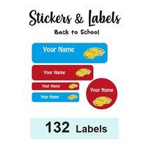 Back to School Pack Labels Sport Car - Pack of 132