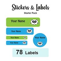 Starter Pack Labels Panda Boy - Pack of 78