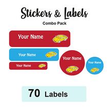 Sticker Combo Pack Labels Sport Car - Pack of 70