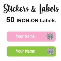 Iron-On Labels 50 pc - Elephant Girl