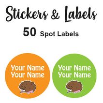 Spot Labels 50pc - Hedgehog