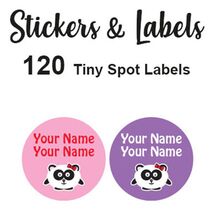Tiny Spot Labels 120 pc - Panda Girl