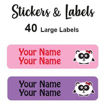 Large Labels 40pc Panda Girl - perfect for books and bags