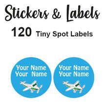 Tiny Spot Labels 120 pc - plane