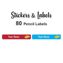 Pencil Labels 80 pc Sportcar
