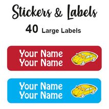 Large Labels 40pc Sport Car - perfect for books and bags