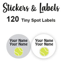 Tiny Spot Labels 120 pc -Tennis