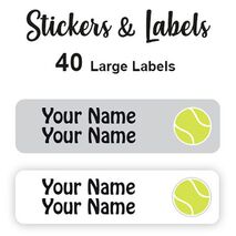 Large Labels 40pc Tennis - perfect for books and bags