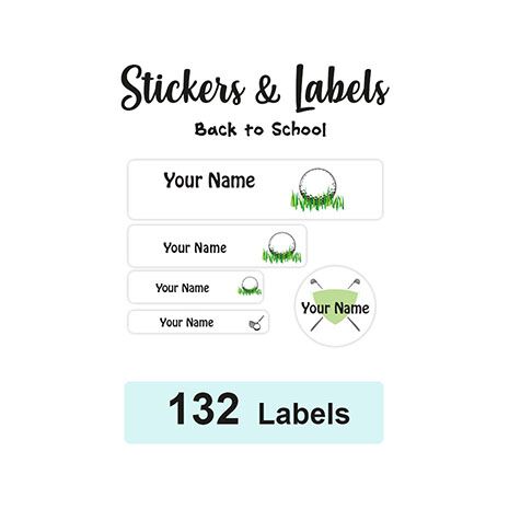 Back to School Pack Labels Golf - Pack of 132