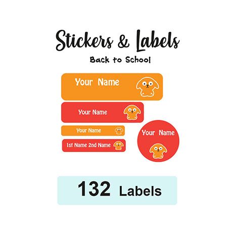 Back to School Pack Labels boris - Pack of 132