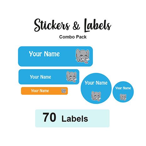 Sticker Combo Pack Labels Elephant Boy - Pack of 70