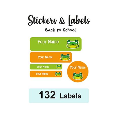 Back to School Pack Labels Frog - Pack of 132