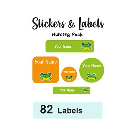 Nursery Pack Labels Frog - Pack of 82