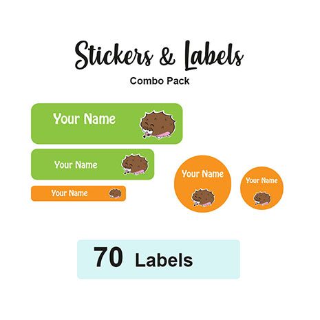 Sticker Combo Pack Labels Hedgehog - Pack of 70