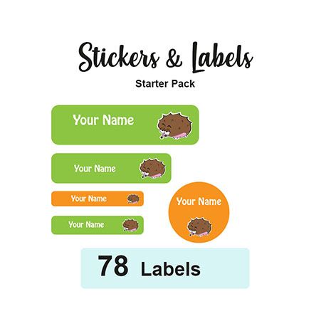 Starter Pack Labels Hedgehog - Pack of 78