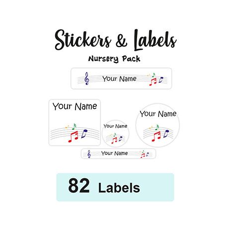 Nursery Pack Labels Music - Pack of 82
