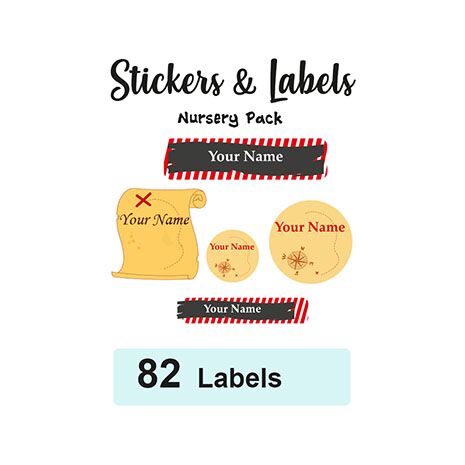 Nursery Pack Labels Pirate - Pack of 82