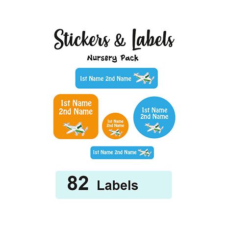 Nursery Pack Labels Plane - Pack of 82
