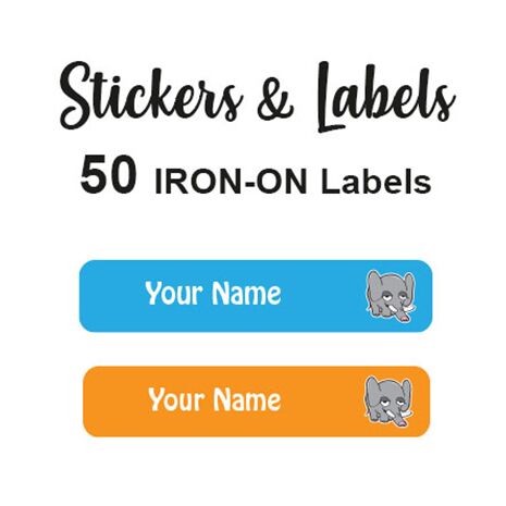 Iron-On Labels 50 pc - Elephant Boy