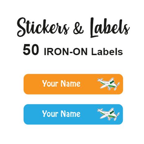 Iron-On Labels 50 pc - Plane