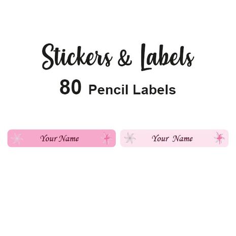 Pencil Labels 80 pc Ballet