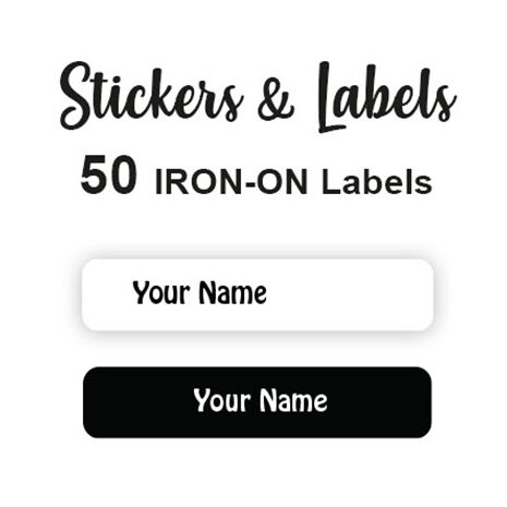 Iron-On Labels 50 pc - Black & White