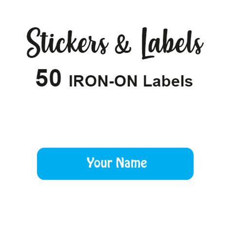 Iron-On Labels 50 pc - Blue