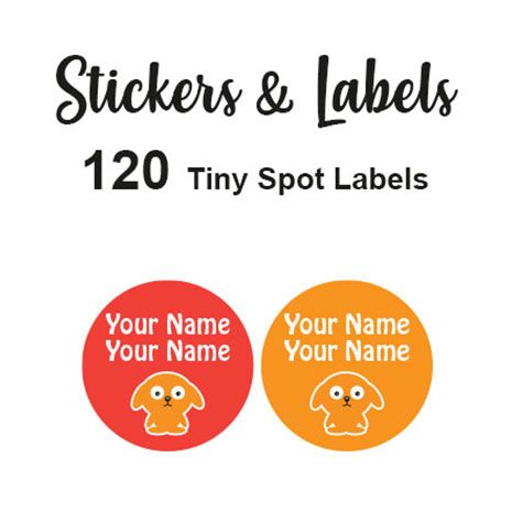 Tiny Spot Labels 120 pc - Boris