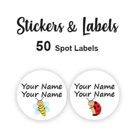 Spot Labels 50pc - Bugs