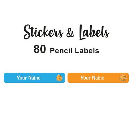 Pencil Labels 80 pc Camel Boy