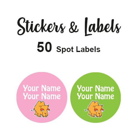 Spot Labels 50pc - Camel Girl